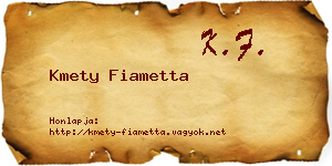 Kmety Fiametta névjegykártya